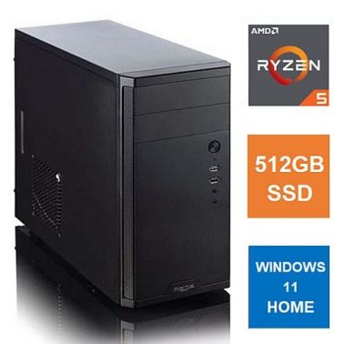 SPIRE PC Spire MATX Tower PC, Fractal Core 1100 Case, Ryzen 5 5600G, 8GB 3200MHz, 512GB SSD, Bequiet 550W, No Optical, KB & Mouse, Windows 11 Home