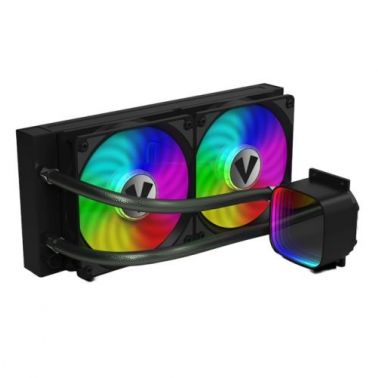 VIDA Aquilo 240mm ARGB Liquid CPU Cooler, 2x ARGB PWM Fans, Infinity Mirror RGB Pump Head, Black