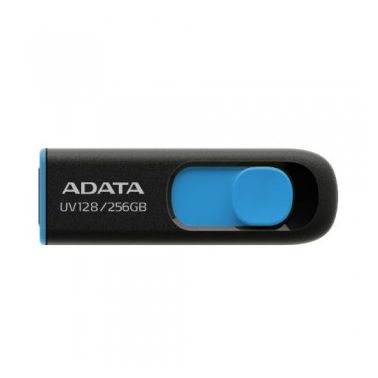 ADATA 256GB USB 3.0 Memory Pen, UV128, Retractable, Capless, Black & Blue