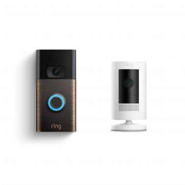 Ring B09ZC52S27 Video Doorbell (2nd Gen) + Outdoor Camera Black, Bronze