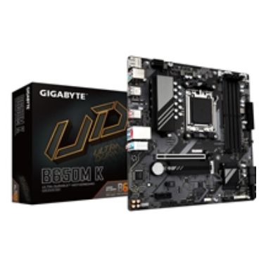 Gigabyte B650M K DDR5 Motherboard, AMD Socket AM5, Micro ATX, USB-C 10Gb/s, 1 PCIe 4.0 x16, 2 PCIe 4