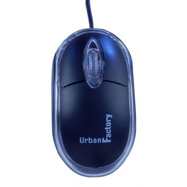 Urban Factory Cristal Mouse Optical USB 2.0, 800dpi, Internal Light, Black