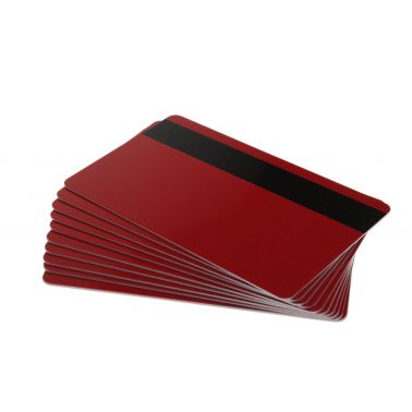 Dyestar Red 760 Micron Plastic Cards With Hi-Co Magnetic Stripe (Pack of 100)