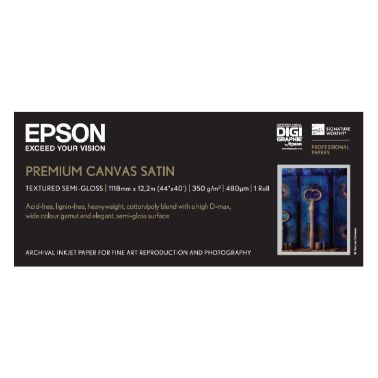 Epson Premium Canvas Satin, 44" x 12,2 m, 350g/mÂ²