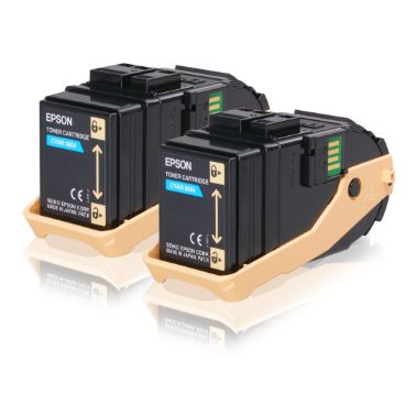 Epson C13S050608/0604 Toner cartridge cyan, 2x7.5K pages Pack=2 for Epson Aculaser C 9300 N