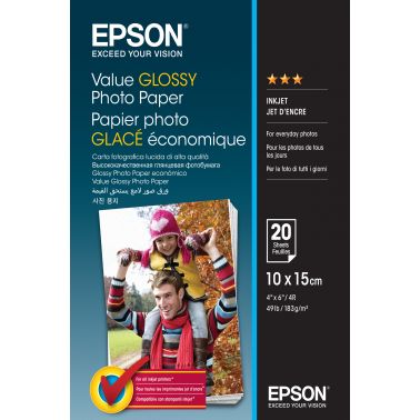 Epson Value Glossy Photo Paper - 10x15cm - 20 sheets