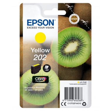 Epson C13T02F44010/202 Ink cartridge yellow, 300 pages 4,1ml for Epson XP 6000