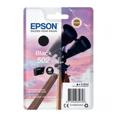 Epson C13T02V14010 (502) Ink cartridge black, 210 pages, 5ml