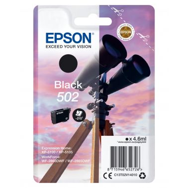 Epson C13T02V14020/502 Ink cartridge black Blister Radio Frequency, 210 pages 4.6ml for Epson XP-5100