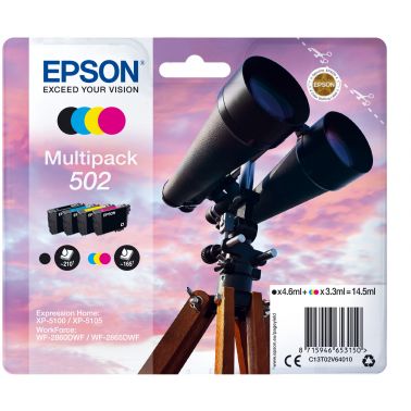 Epson C13T02V64010/502 Ink cartridge multi pack Bk,C,M,Y 4,6ml + 3x3,3ml Pack=4 for Epson XP 5100