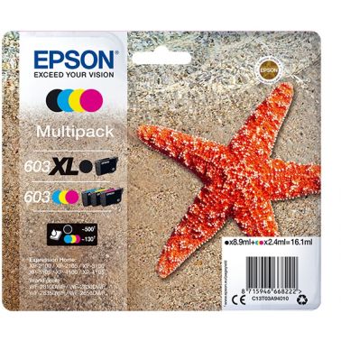 Epson C13T03A94010/603XL/603 Ink cartridge multi pack Bk,C,M,Y 8,9ml + 3x2,4ml Pack=4 for Epson XP 2100