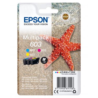 Epson C13T03U54010/603 Ink cartridge multi pack C,M,Y, 3x130 pages 7,2ml Pack=3 for Epson XP 2100