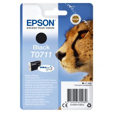 Epson C13T07114012/T0711 Ink cartridge black, 245 pages ISO/IEC 19752 7,4ml for Epson Stylus BX 310/600/D 120/D 78/S 20