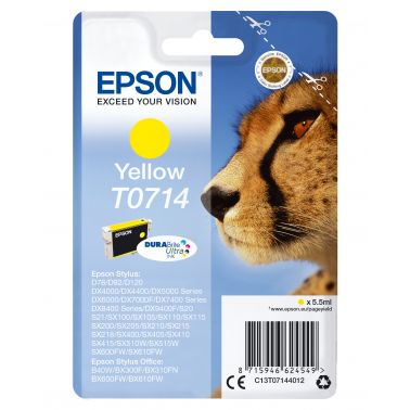 Epson C13T07144012/T0714 Ink cartridge yellow, 415 pages ISO/IEC 19752 5,5ml for Epson Stylus BX 310/600/D 120/D 78/S 20