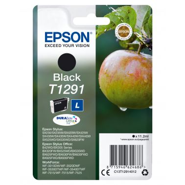 Epson C13T12914012/T1291 Ink cartridge black, 380 pages ISO/IEC 19752 11,2ml for Epson Stylus BX 320/SX 235 W/SX 420/SX 525/WF 3500