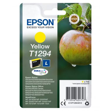 Epson C13T12944022/T1294 Ink cartridge yellow Blister Radio Frequency, 545 pages 7ml for Epson Stylus BX 320/SX 235 W/SX 420/SX 525/WF 3500