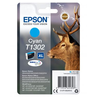 Epson C13T13024012/T1302 Ink cartridge cyan XL, 765 pages 10,1ml for Epson Stylus BX 320/SX 525/WF 3500