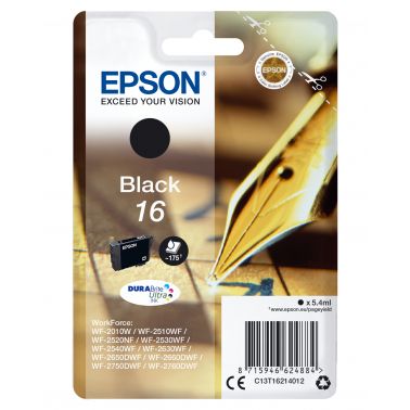 Epson C13T16214012/16 Ink cartridge black, 175 pages 5,4ml for Epson WF 2010/2660/2750