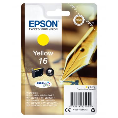 Epson C13T16244012/16 Ink cartridge yellow, 165 pages 3,1ml for Epson WF 2010/2660/2750