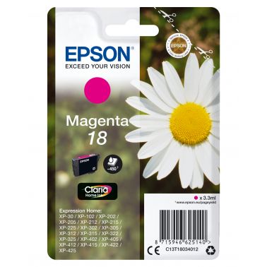 Epson C13T18034012/18 Ink cartridge magenta, 180 pages ISO/IEC 19752 3ml for Epson XP 30