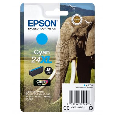 Epson C13T24324012/24XL Ink cartridge cyan high-capacity, 500 pages 8,7ml for Epson XP 750