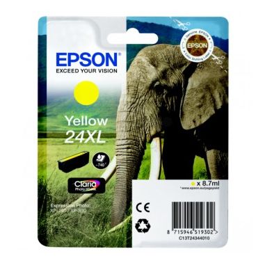 Epson C13T24344012 (24XL) Ink cartridge yellow, 500 pages, 9ml