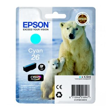 Epson C13T26124012 (26) Ink cartridge cyan, 300 pages, 5ml