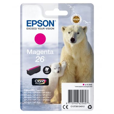 Epson C13T26134012/26 Ink cartridge magenta, 300 pages ISO/IEC 19752 4,5ml for Epson XP 600