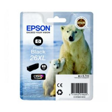 Epson C13T26314012 (26XL) Ink cartridge bright black, 400 pages, 9ml