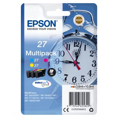 Epson C13T27054012/27 Ink cartridge multi pack C,M,Y 3x350pg3x3,6ml Pack=3 for Epson WF 3620