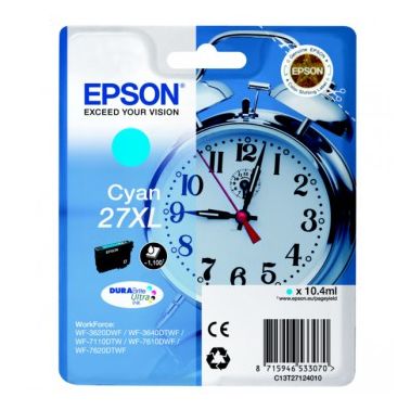 Epson C13T27124010 (27XL) Ink cartridge cyan, 1.1K pages, 10ml