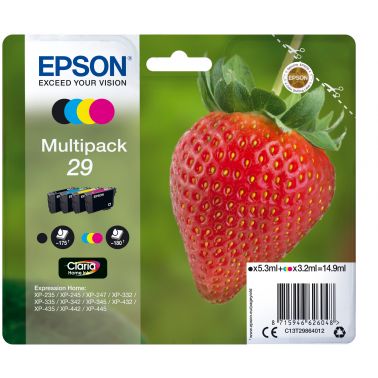 Epson C13T29864012/29 Ink cartridge multi pack Bk,C,M,Y 5,3ml + 3x3,2ml Pack=4 for Epson XP 235/335