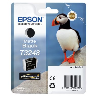 Epson C13T32484010/T3248 Ink cartridge black matt, 650 pages 14ml for Epson SC-P 400