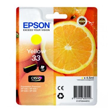 Epson C13T33444012 (33) Ink cartridge yellow, 300 pages, 5ml