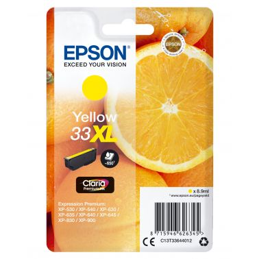 Epson C13T33644012/33XL Ink cartridge yellow high-capacity, 650 pages ISO/IEC 19752 8,9ml for Epson XP 530