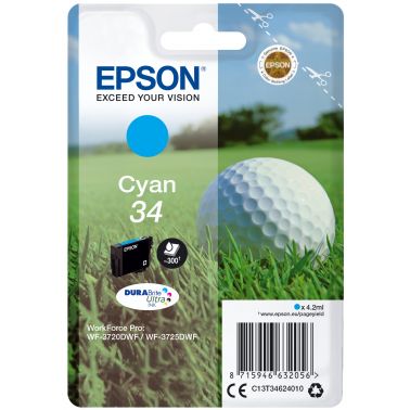 Epson C13T34624010/34 Ink cartridge cyan, 300 pages 4,2ml for Epson WF-3720