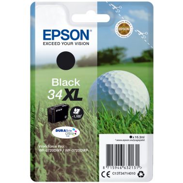 Epson C13T34714010/34XL Ink cartridge black high-capacity, 1.1K pages 16,3ml for Epson WF-3720