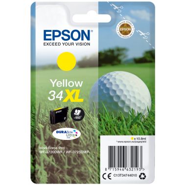 Epson C13T34744010/34XL Ink cartridge yellow high-capacity, 950 pages 10,8ml for Epson WF-3720