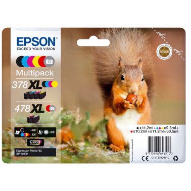 Epson C13T379D4010/378XL/478XL Ink cartridge multi pack high-capacity Bk,C,M,Y,R,GY 11,2ml +3x9,3ml + 10,2ml + 11,2ml Pack=6 for Epson XP 15000