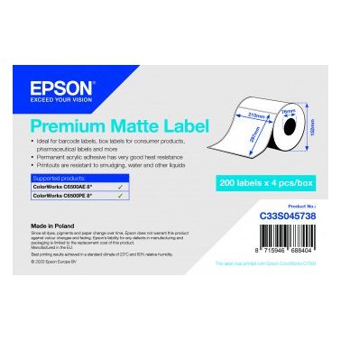 Epson C33S045738 printer label Self-adhesive printer label