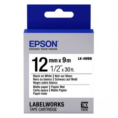 Epson C53S654023 (LK-4WBB) DirectLabel-etikettes, 12mm x 9m