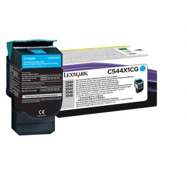 Lexmark C544X1CG Toner cyan extra High-Capacity return program, 4K pages ISO/IEC 19798 for Lexmark C 544/546