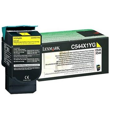 Lexmark C544X1YG Toner yellow extra High-Capacity return program, 4K pages ISO/IEC 19798 for Lexmark C 544/546