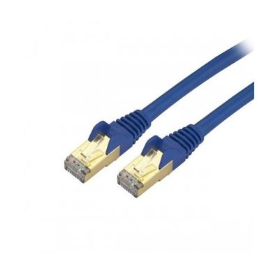 StarTech.com 1 ft CAT6a Ethernet Cable - 10 Gigabit Shielded Snagless RJ45 100W PoE Patch Cord - 10GbE STP Category 6a Network Cable w/Strain Relief - Blue Fluke Tested UL/TIA Certified