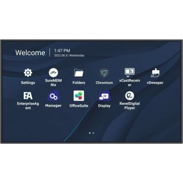 Viewsonic CDE4330 Signage Display 109.2 cm (43") Wi-Fi 450 cd/m² 4K Ultra HD Black Touchscreen Built-in processor Android 11