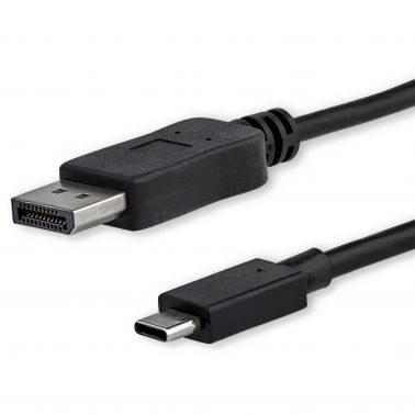 StarTech.com 3ft/1m USB C to DisplayPort 1.2 Cable 4K 60Hz - USB-C to DisplayPort Adapter Cable - HBR2 - USB Type-C DP Alt Mode to DP Monitor Video Cable - Works w/ Thunderbolt 3 - Black