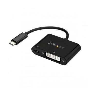 StarTech.com USB-C to DVI Adapter with USB Power Delivery - 1920 x 1200 - Black