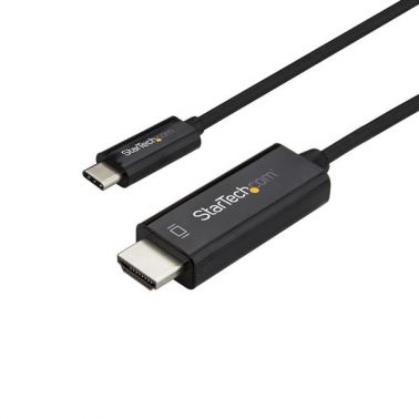 StarTech.com 6ft (2m) USB C to HDMI Cable - 4K 60Hz USB Type C to HDMI 2.0 Video Adapter Cable - Thunderbolt 3 Compatible - Laptop to HDMI Monitor/Display - DP 1.2 Alt Mode HBR2 - Black