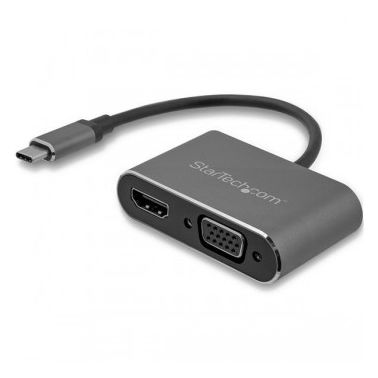StarTech.com USB-C to VGA and HDMI Adapter - 2-in-1 - 4K 30Hz - Space