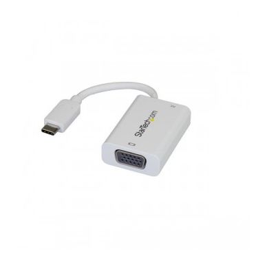 StarTech.com USB-C to VGA Adapter with USB Power Delivery - 60 Watts - White